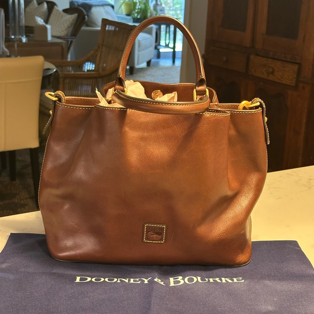 Dooney & Bourke Florentine leather Barlow Satchel Crossbody handbag purse